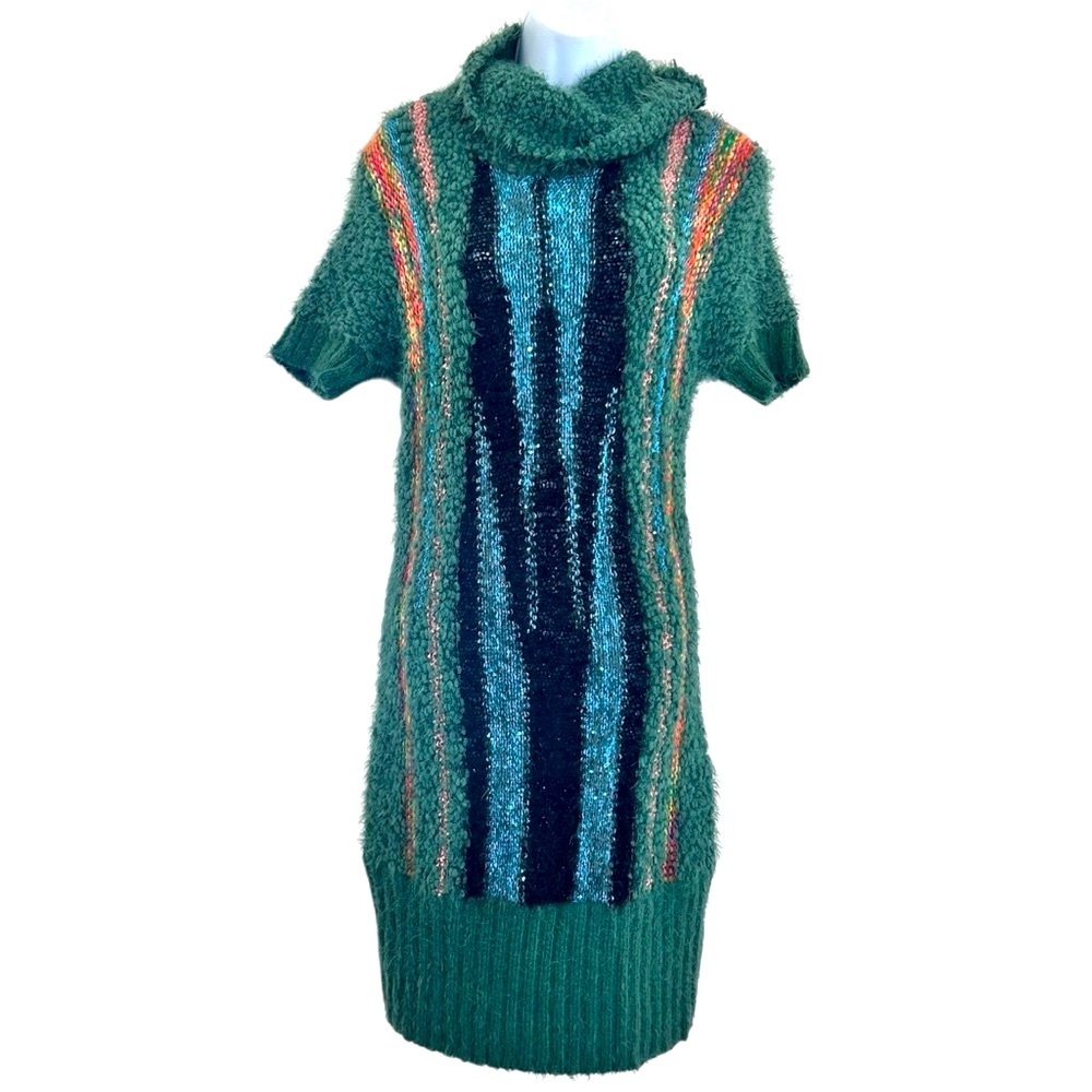 Grifflin Paris Vtg Y2K Multicolor Knit Sweater Dress S/M